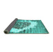 Sideview of Abstract Turquoise Contemporary Rug, con1814turq