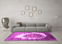 Machine Washable Abstract Pink Contemporary Rug, wshcon1814pnk