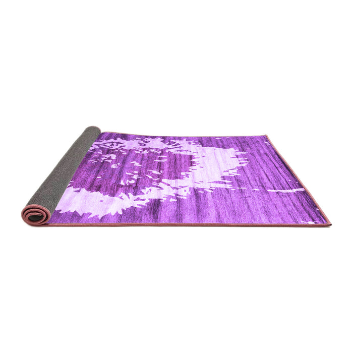 Sideview of Abstract Purple Contemporary Rug, con1814pur