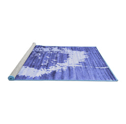 Sideview of Machine Washable Abstract Blue Contemporary Rug, wshcon1814blu