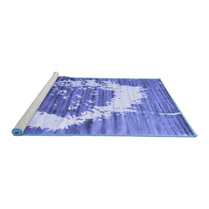 Sideview of Machine Washable Abstract Blue Contemporary Rug, wshcon1814blu