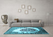 Machine Washable Abstract Light Blue Contemporary Rug in a Living Room, wshcon1814lblu