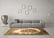 Machine Washable Abstract Brown Contemporary Rug in a Living Room,, wshcon1814brn