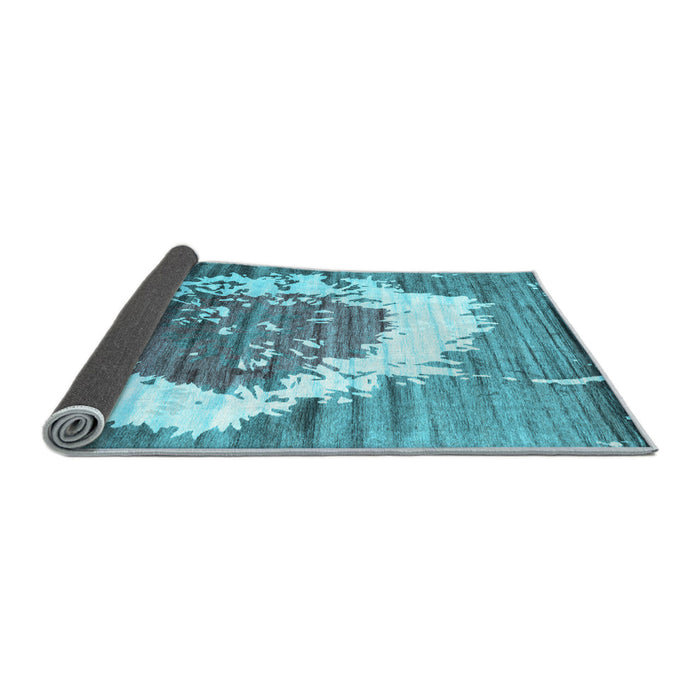 Sideview of Abstract Light Blue Contemporary Rug, con1814lblu