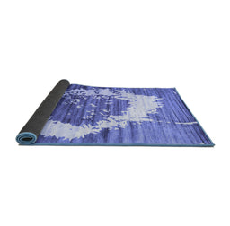Sideview of Abstract Blue Contemporary Rug, con1814blu