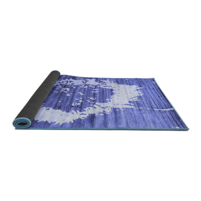 Sideview of Abstract Blue Contemporary Rug, con1814blu