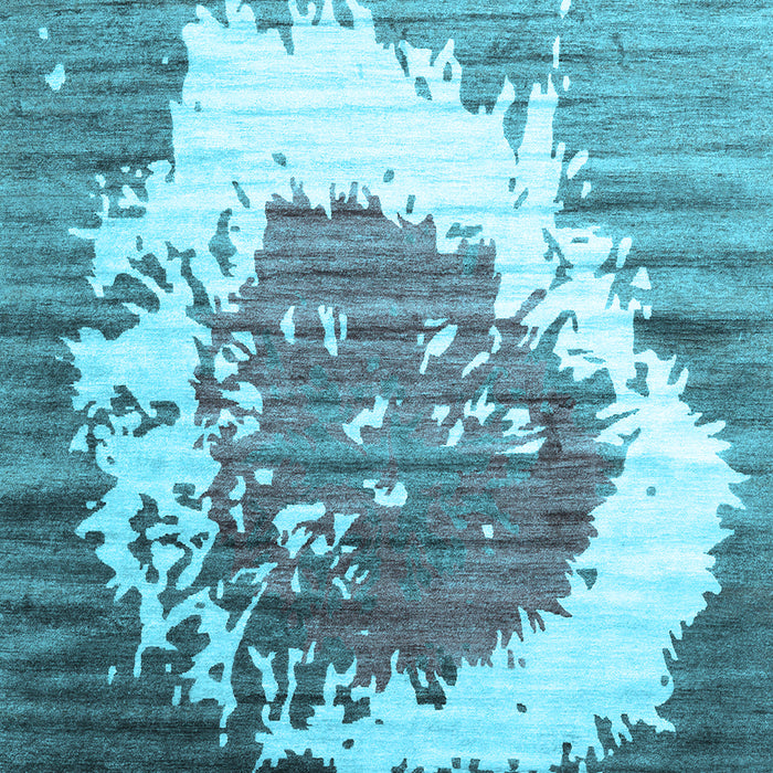 Machine Washable Abstract Light Blue Contemporary Rug, wshcon1814lblu