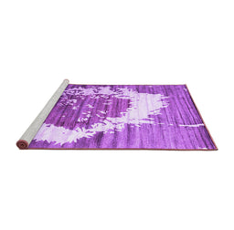 Sideview of Machine Washable Abstract Purple Contemporary Area Rugs, wshcon1814pur
