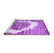 Sideview of Machine Washable Abstract Purple Contemporary Area Rugs, wshcon1814pur