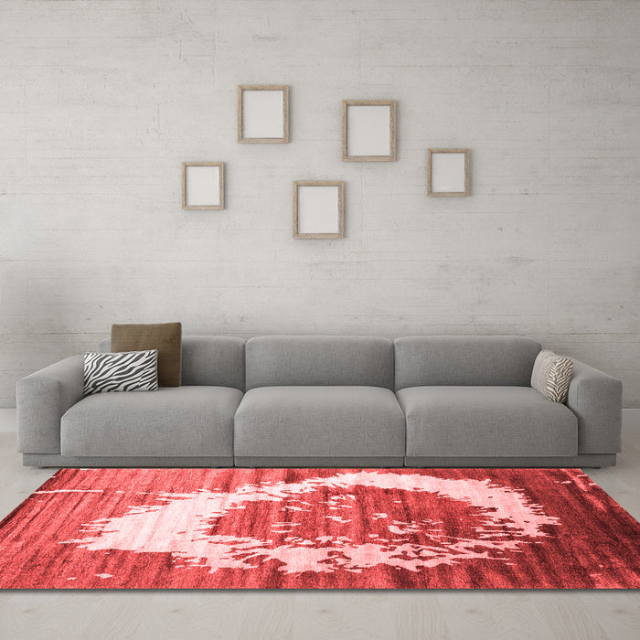 Contemporary Red Washable Rugs
