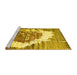 Sideview of Machine Washable Abstract Yellow Contemporary Rug, wshcon1814yw
