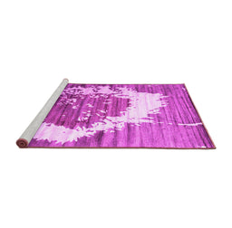 Sideview of Machine Washable Abstract Pink Contemporary Rug, wshcon1814pnk
