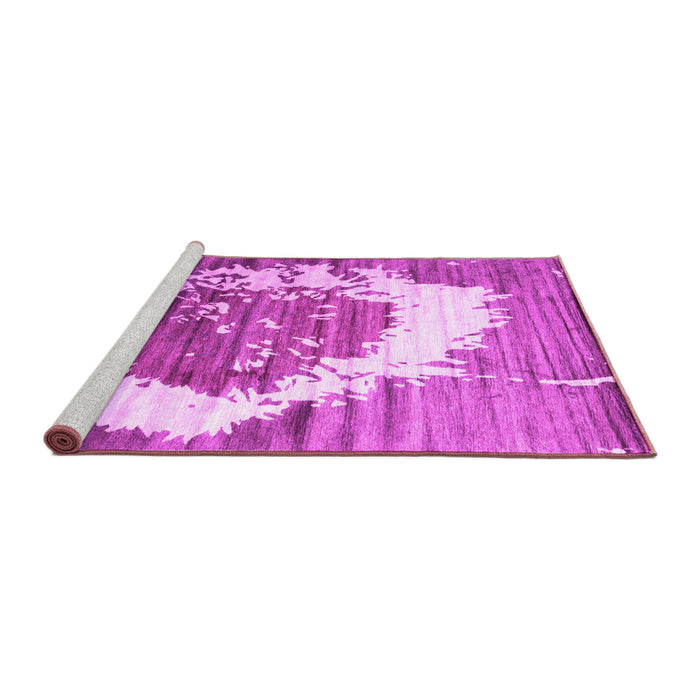 Sideview of Machine Washable Abstract Pink Contemporary Rug, wshcon1814pnk