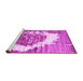 Sideview of Machine Washable Abstract Pink Contemporary Rug, wshcon1814pnk