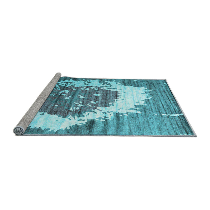 Sideview of Machine Washable Abstract Light Blue Contemporary Rug, wshcon1814lblu