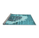 Sideview of Machine Washable Abstract Light Blue Contemporary Rug, wshcon1814lblu