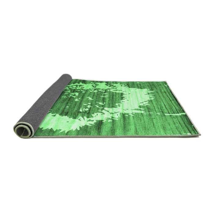 Sideview of Abstract Emerald Green Contemporary Rug, con1814emgrn