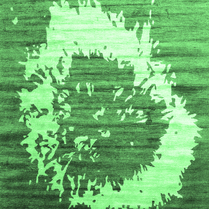 Machine Washable Abstract Emerald Green Contemporary Area Rugs, wshcon1814emgrn