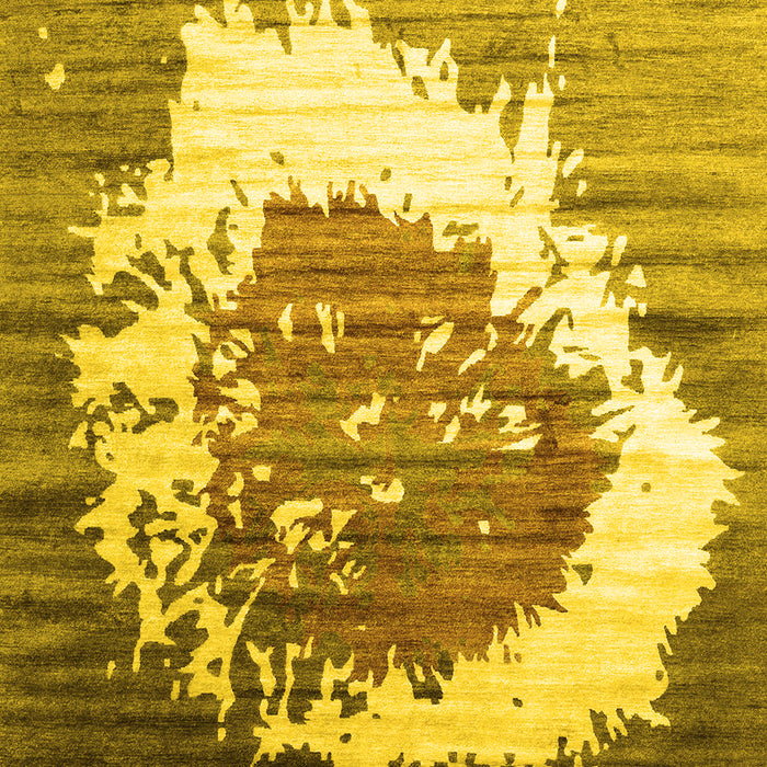 Abstract Yellow Contemporary Rug, con1814yw