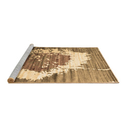 Sideview of Machine Washable Abstract Brown Contemporary Rug, wshcon1814brn