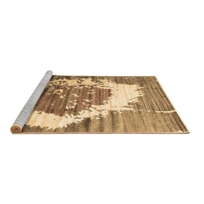 Sideview of Machine Washable Abstract Brown Contemporary Rug, wshcon1814brn