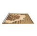 Sideview of Machine Washable Abstract Brown Contemporary Rug, wshcon1814brn