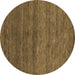 Round Machine Washable Abstract Brown Contemporary Rug, wshcon1815brn