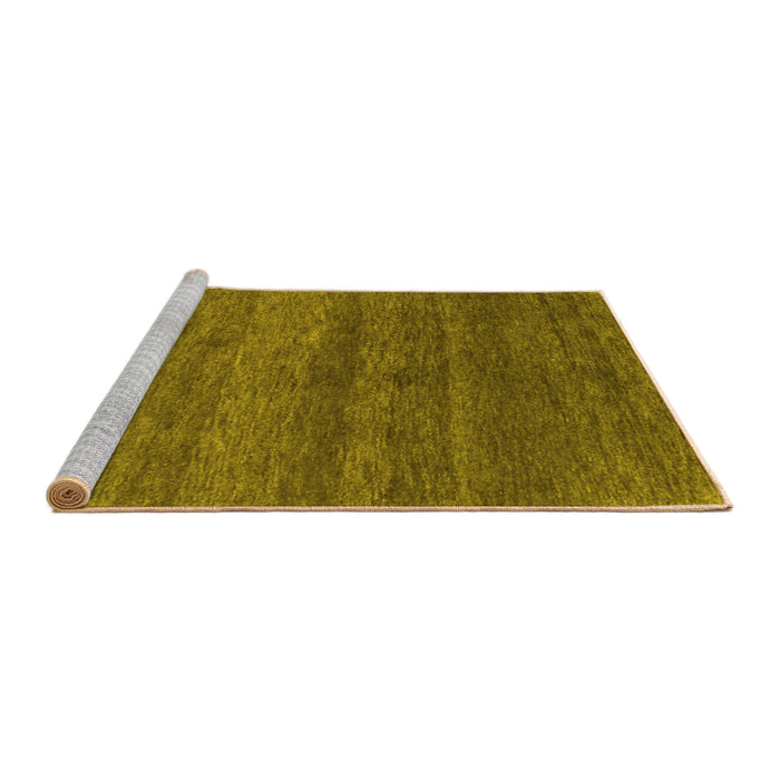 Sideview of Machine Washable Abstract Yellow Contemporary Rug, wshcon1815yw