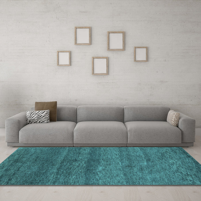 Machine Washable Abstract Light Blue Contemporary Rug in a Living Room, wshcon1815lblu