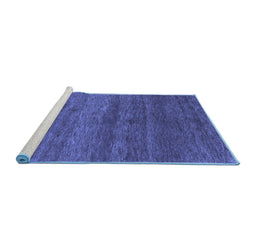Sideview of Machine Washable Abstract Blue Contemporary Rug, wshcon1815blu
