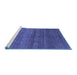 Sideview of Machine Washable Abstract Blue Contemporary Rug, wshcon1815blu