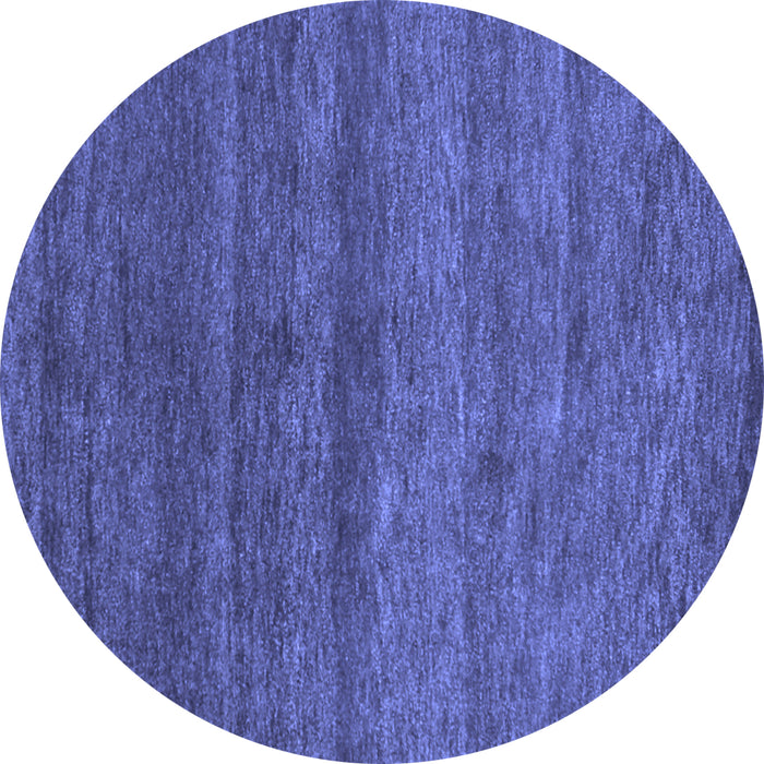 Round Abstract Blue Contemporary Rug, con1815blu