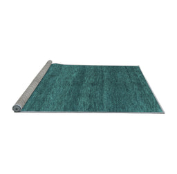 Sideview of Machine Washable Abstract Light Blue Contemporary Rug, wshcon1815lblu