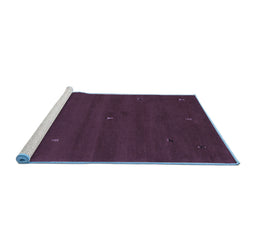 Sideview of Machine Washable Abstract Blue Contemporary Rug, wshcon1816blu