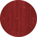 Round Abstract Brown Contemporary Rug, con1816brn