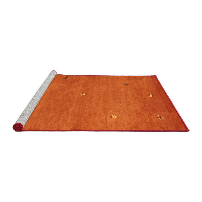 Serging Thickness of Machine Washable Contemporary Orange Red Rug, wshcon1817