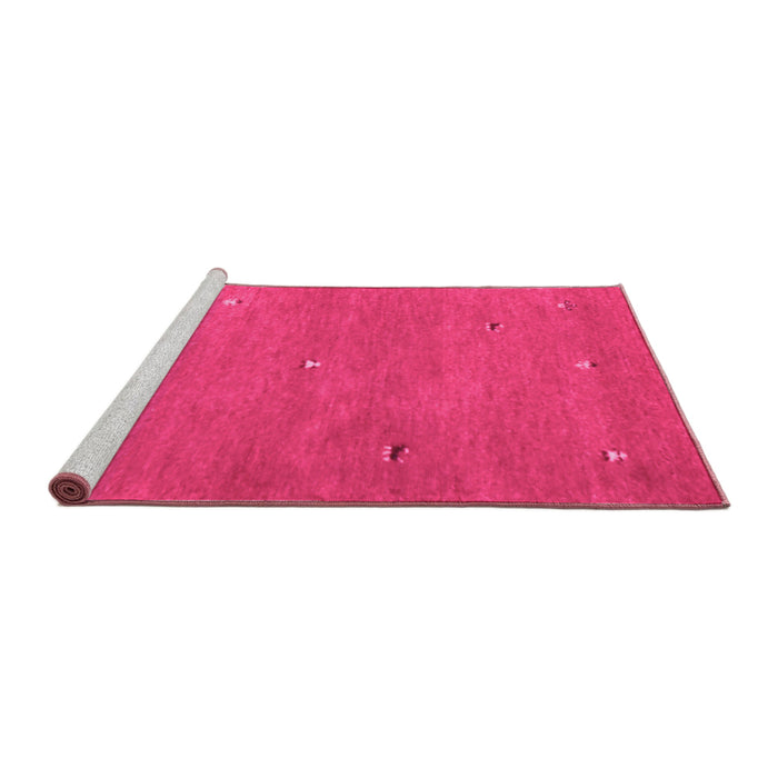 Sideview of Machine Washable Abstract Pink Contemporary Rug, wshcon1817pnk