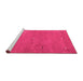 Sideview of Machine Washable Abstract Pink Contemporary Rug, wshcon1817pnk