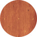 Round Abstract Brown Contemporary Rug, con1817brn