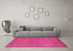 Machine Washable Abstract Purple Contemporary Area Rugs in a Living Room, wshcon1817pur
