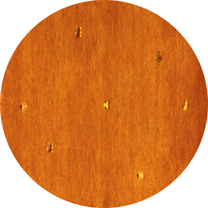 Round Abstract Yellow Contemporary Rug, con1817yw