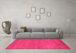 Machine Washable Abstract Pink Contemporary Rug in a Living Room, wshcon1817pnk