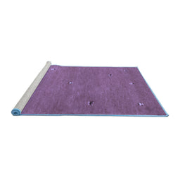 Sideview of Machine Washable Abstract Blue Contemporary Rug, wshcon1817blu
