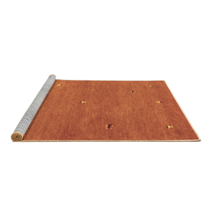 Sideview of Machine Washable Abstract Brown Contemporary Rug, wshcon1817brn