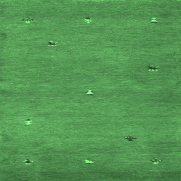 Square Machine Washable Abstract Emerald Green Contemporary Area Rugs, wshcon1817emgrn