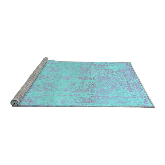 Sideview of Machine Washable Abstract Light Blue Contemporary Rug, wshcon1818lblu