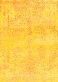 Abstract Yellow Contemporary Rug, con1818yw