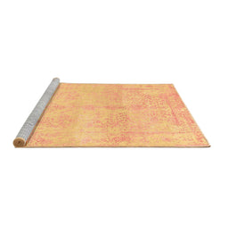 Sideview of Machine Washable Abstract Brown Contemporary Rug, wshcon1818brn