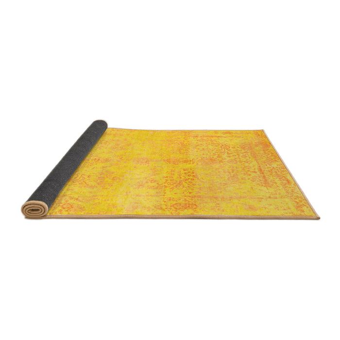 Sideview of Abstract Yellow Contemporary Rug, con1818yw