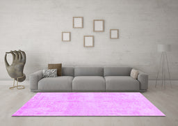Machine Washable Abstract Purple Contemporary Area Rugs in a Living Room, wshcon1818pur